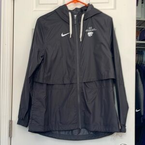 Nike Gray Utility Jacket with Hood and Water-Resistant Material